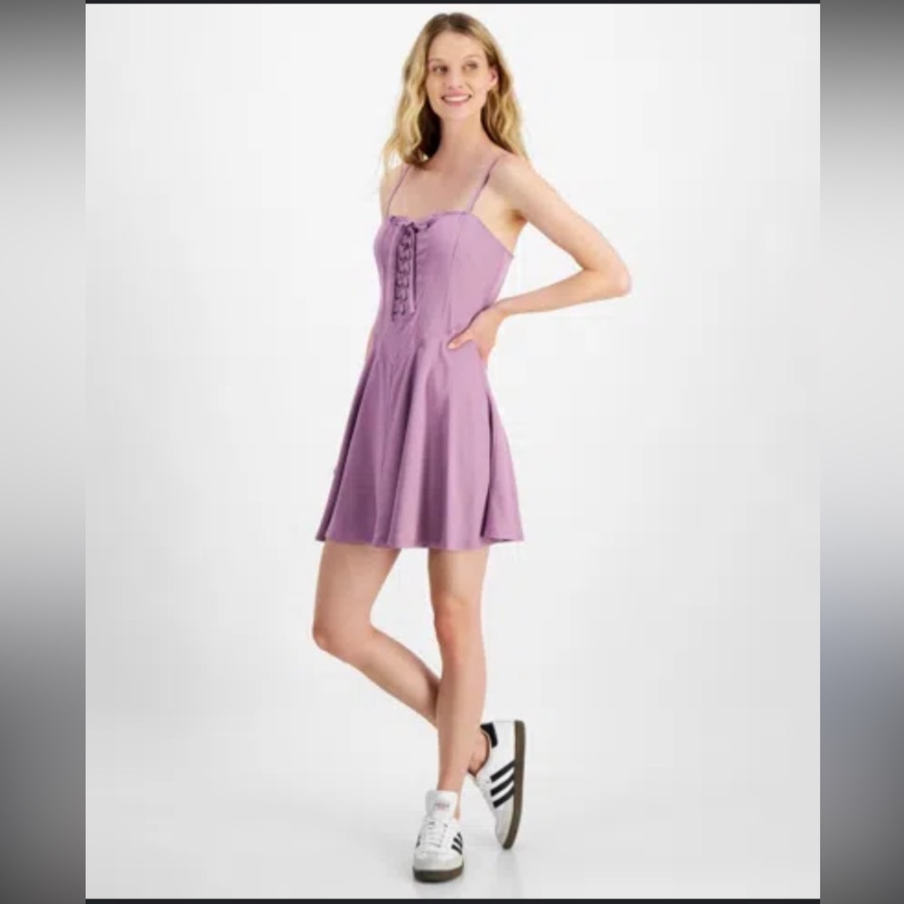 NWT Juniors' Lace-up Corset Mini Dress